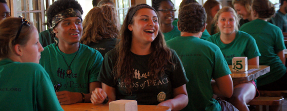 Campers in the dining hall