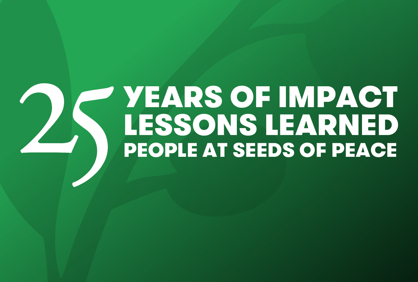 VIDEO: 25 Lessons Learned - Seeds of Peace